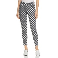 Hue Women’s Gingham Ultra-Soft Denim Capri Leggings (Black-Gingham, XS)