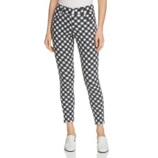 Hue Women’s Gingham Ultra-Soft Denim Capri Leggings (Black-Gingham, XS)