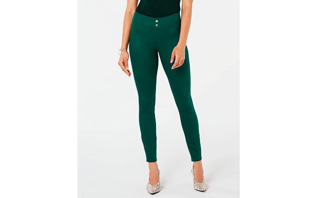  Women’s Original Smoothing Denim Leggings (Green, M)