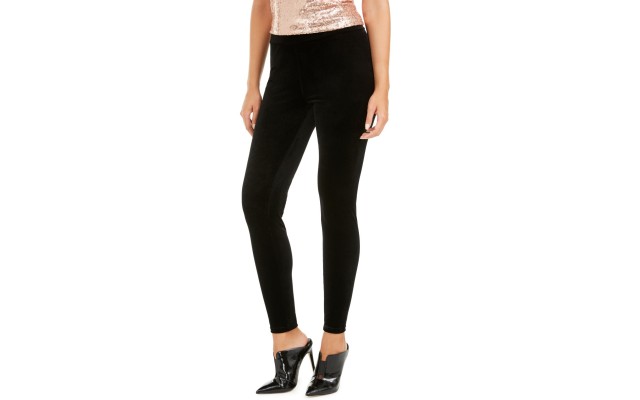  Women’s Velvet Leggings, Black, Small