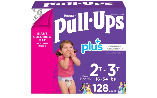 Huggies Pull-Ups Plus Training Pants For Girls, One Color, 2T-3T (18-34 ...