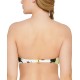  Juniors’ Citrus Geo-Printed Button Bandeau Bikini Top, White Multi, Large