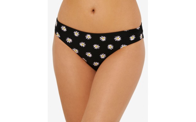  Juniors’ Daisy Dot Hipster Bikini Bottoms,Black,Small
