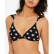  Juniors’ Daisy Dot Ruffled Bikini Top, Large, Black