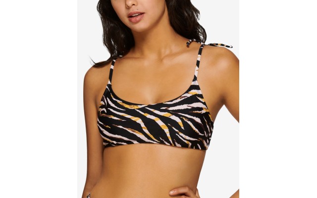  Juniors’ Eternal Animal Bralette Bikini Top, Small, Black