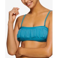 Hula Honey Juniors' Fringe Bandeau Swim Top, Light Blue, Light Blue, S