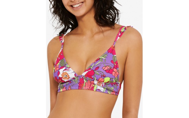  Juniors’ Impressionist Bloom Bikini Top, Large, Multi