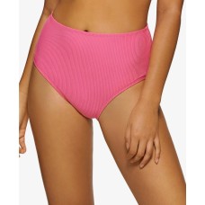 Hula Honey Juniors Ribbed High-waist Bottom,  Rose, Medium