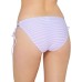  Juniors Sailor Stripe Tie Hipster Bikini Bottoms, Medium, Purple