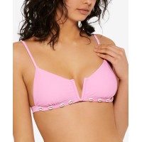 Hula Honey Juniors’ Shell-Trim Bikini Top, Medium, Lilac