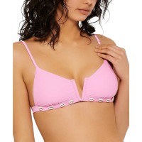 Hula Honey Juniors’ Shell-Trim Bikini Top, Lilac chiffon, XSmall