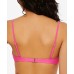  Juniors’ Solid Zipper Bralette Bikini Top, Pink, Small