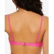  Juniors’ Solid Zipper Bralette Bikini Top, Pink, Small