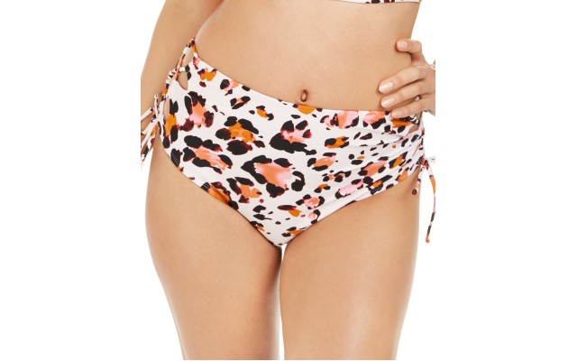  Juniors’ Wild About You Printed High-Waist Bikini Bottoms, Leopard Multi,Small