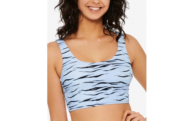  Juniors’ Wild Cat Bikini Top, Large, Blue