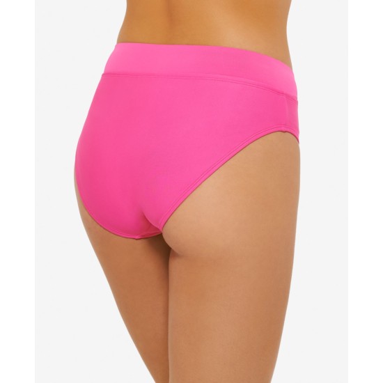  Juniors’ Zippered High-Waist Bikini Bottoms, Large, Pink