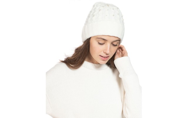 Inc Embellished Beanie, White