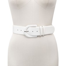 INC International Concepts Croc-Embossed Stretch Belt With Covered Buckle, White, L/XL