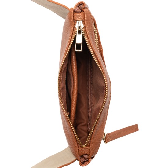  Pebbled Belt Bag, Brown,L