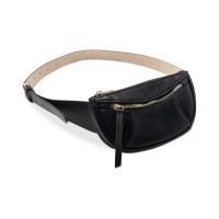 INC International Concepts Pebbled Belt Bag, Black, L