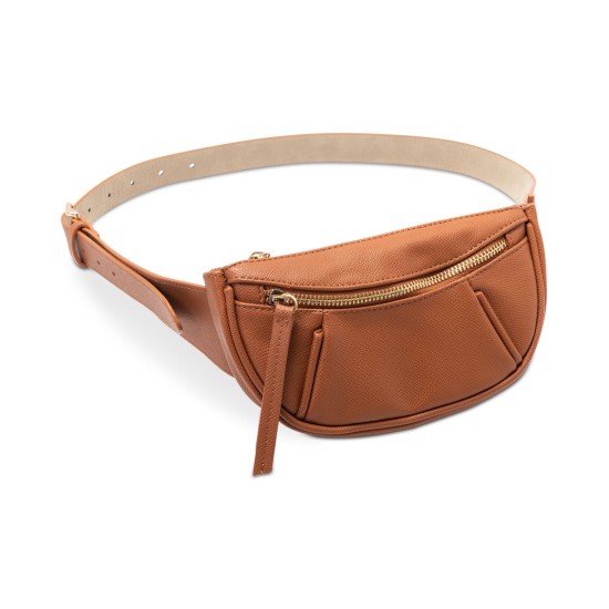  Pebbled Belt Bag, Brown, XL