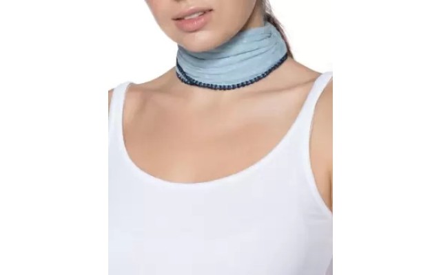  Swiss Dot Bandana Scarf, Blue
