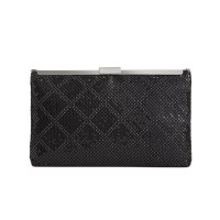 INC International Concepts Terri Diamond Mesh Clutch, Black