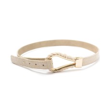 INC International Concepts Women’s Fabric Pullback Panel Belt, 38, Gold