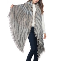 Inc International Concepts Zebra-print Sequinned Blanket Wrap Natural