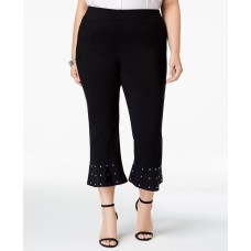 INC Womens Plus Size Ponte Studded Capri Pants, Black 24W