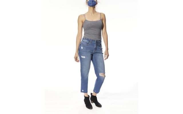  Women’s High Rise Boyfriend Jeans, Blue, 28