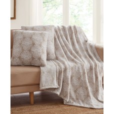 Infinity Home 3 PC Yasmina Rainy Day Decorative Pillows and Throw Set, Beige