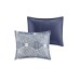  Ellipse King/California King 3 Piece Cotton Jacquard Comforter Set, Blue