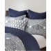  Ellipse King/California King 3 Piece Cotton Jacquard Comforter Set, Blue