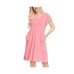  Women’s Swing Dress with Pockets, (Pink,Small)