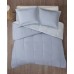  Carson Full/Queen Reversible Frosted Print Plush to Heathered Microfiber 3 Piece Comforter Set, Blue