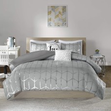 Intelligent Design Raina 5-Pc. King/California King Duvet Cover Set Bedding, Silver