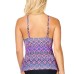  Bimini Gemini Printed Underwire Tankini, Multi, 14