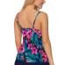  Here Comes the Sun Scorpio Printed Tankini Top, 6, Multicolor