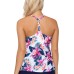  Maya Bloom Printed Racerback Tankini Top, 10, Multicolor