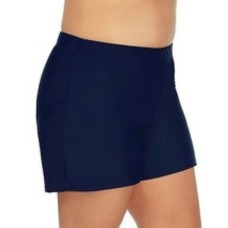Island Escape Plus Size Swim Shorts, Navy, 24W