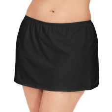 Island Escape Plus Size Swim Skirt, Black, 22W