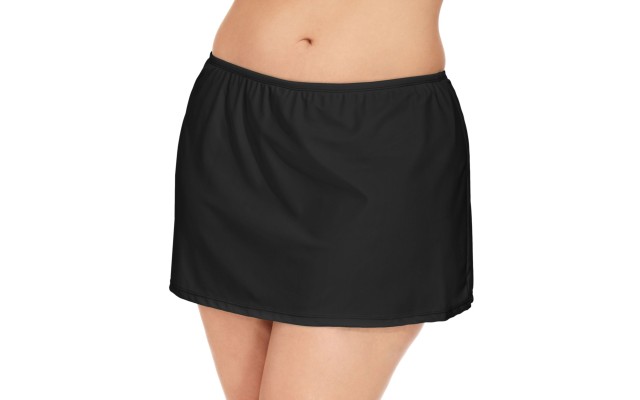 Plus Size Swim Skirt, Black, 22W