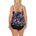  Plus Size Tiered Tankini Top, 20W, Multicolor