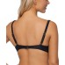  Sahara Solids Gemini Bikini Top, Black, 8