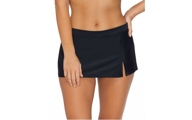 Sahara Solids Swim Skirt, Black, 8