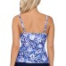  Saltwater Tie-Dye Gemini Printed Tankini Top, Blue/White,10