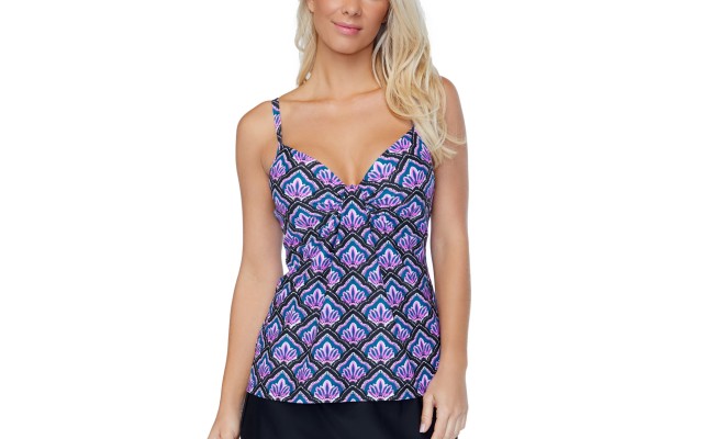  Scorpio Underwire Tankini Top,Purple,8