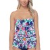  Sunny Days Printed Tiered Tankini Top, 8, White