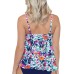  Sunny Days Printed Tiered Tankini Top, 8, White